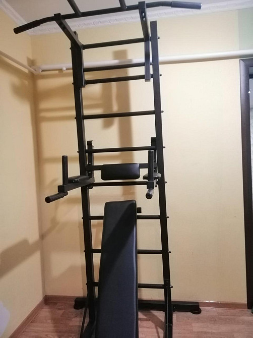 Спортивная шведская стенка турник брусья скамья в комплекте домашний спортивный уголок для всей семьи Каменское - изображение 8