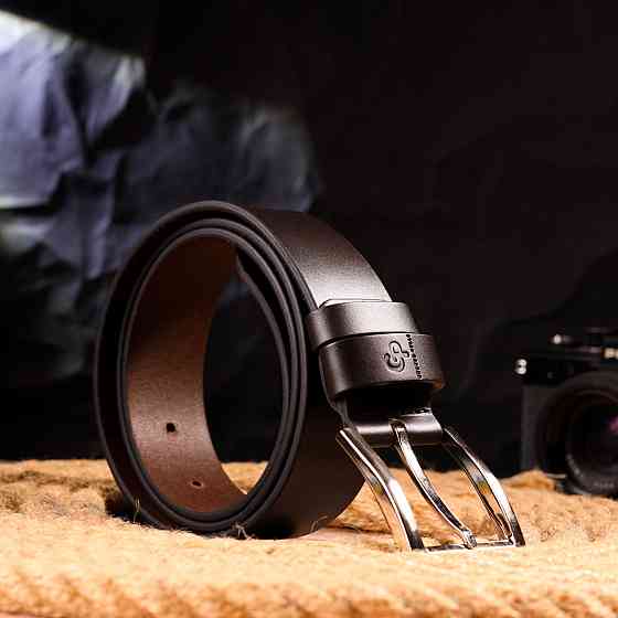 Якісний чоловічий ремінь із натуральної шкіри Grande Pelle 21461 Коричневий Київ