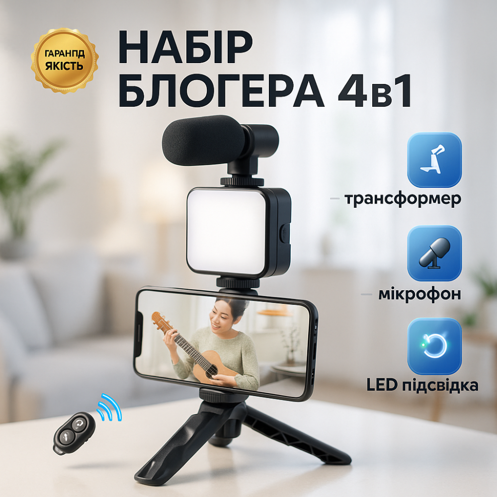 Кільцеве світло з підтримкою для смартфона 4в1, Кільцеве світло з тримачем, Лед лампа для селфі DS-87 Львів - фото 11