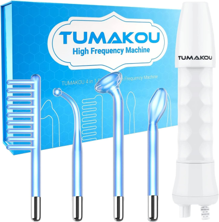 Дарсонваль TUMAKOU Blue HF: Професійний апарат для обличчя та волосся — Масажер високої частоти з 4 насадками (F10) Київ