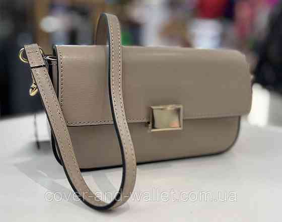Маленька жіноча сумка в сіро-коричневому кольорі з гладкої шкіри Virginia Conti Київ
