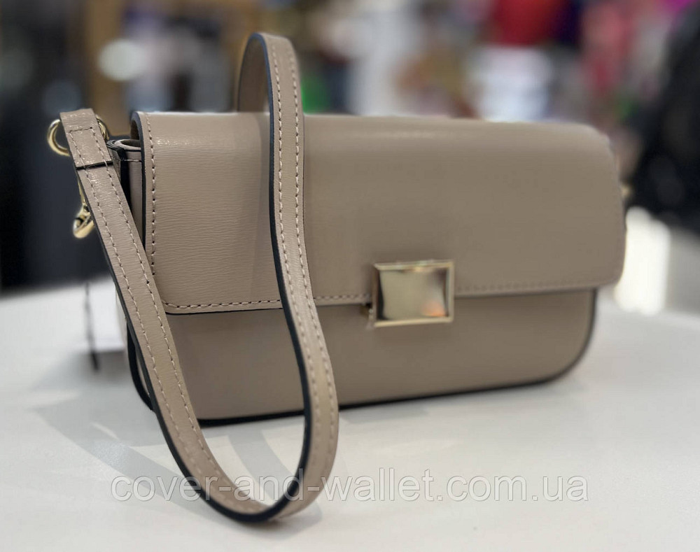Маленька жіноча сумка в сіро-коричневому кольорі з гладкої шкіри Virginia Conti Київ - фото 6