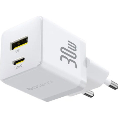 Зарядное устройство Baseus 1xUSB-C 30W + 1xUSB white (P1011160A213-00) Винница - изображение 4