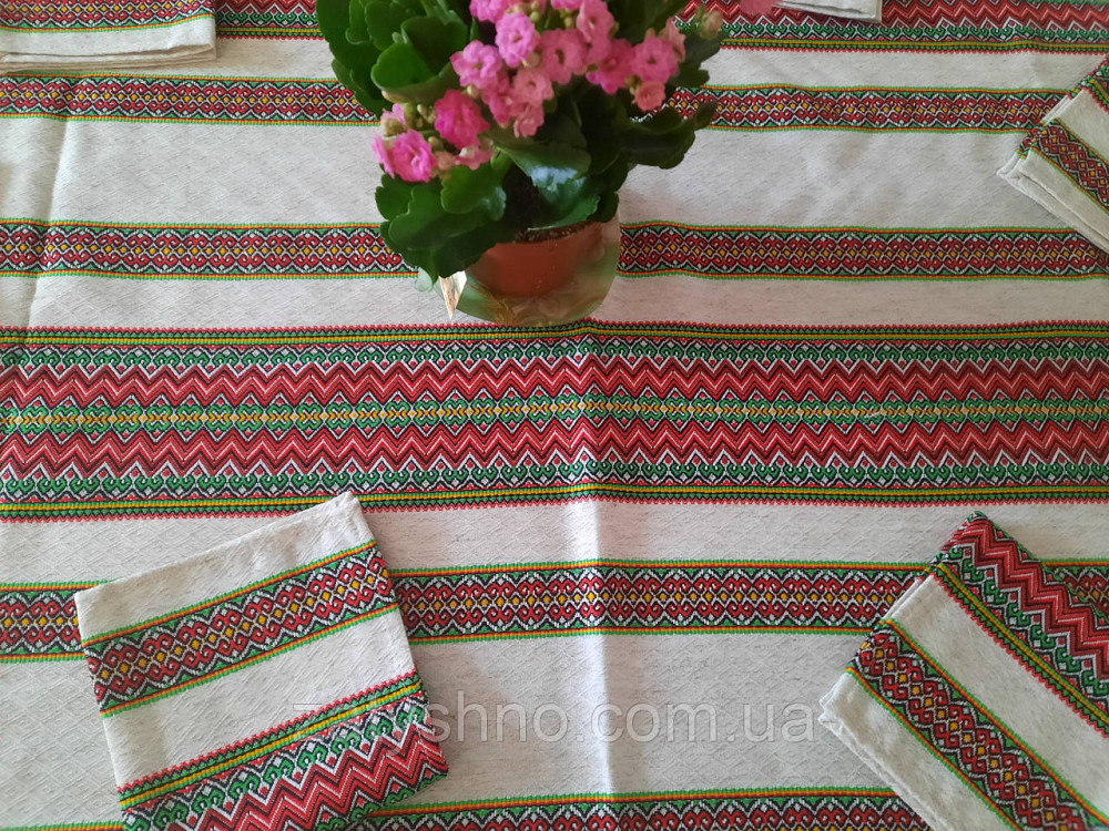 Вишита скатертина з серветками на великий стіл Київ - фото 6