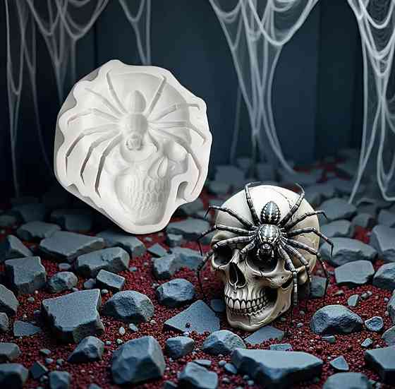 Молд силиконовый Череп 108 на 120 мм серый Киев