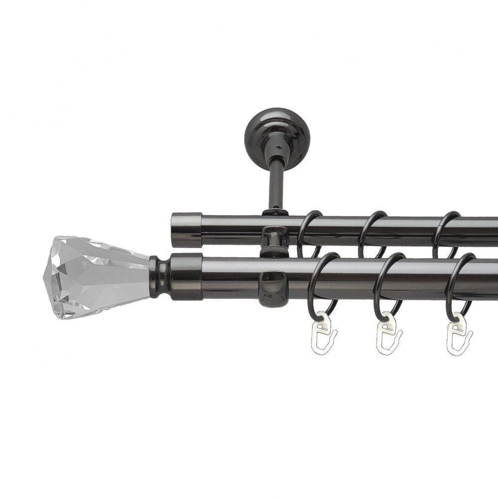 Карниз Orvit Лучетта металевий дворядний відкритий гладка труба кільце металеве Онікс 25\16 мм 200 см Львов - изображение 1