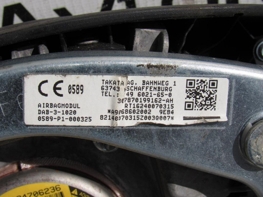 Подушка безпеки водія Airbag Mercedes Sprinter 2016-2019 Ковель - фото 4