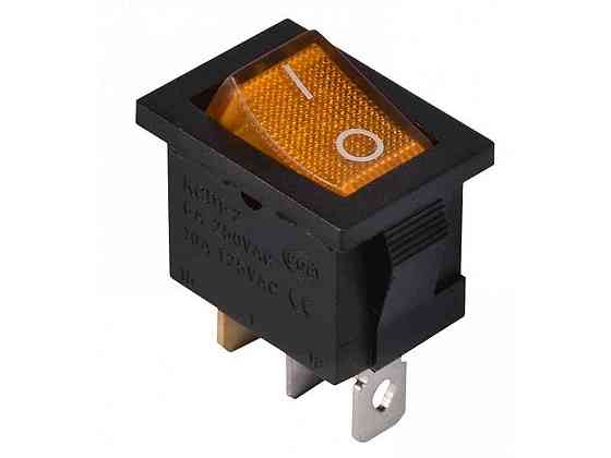 Переключатель 1 клавиатур. желтый с подсветкой KCD1-2-101N YL/B 220V ТМ АСКО Solmir Киев