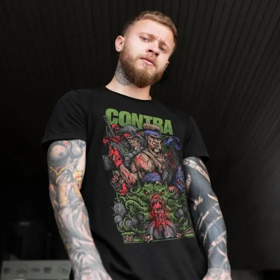 Футболка мужская с принтом Contra Retro Game Размер 48 Anime1045 Днепр