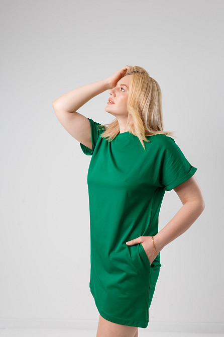 Летнее платье с карманами Nirvana 50-52, Зеленый Киев - изображение 3