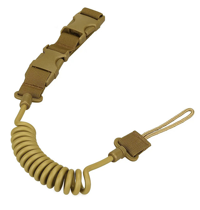 Страховочный тренчик с карабином для пистолета, страховочная резинка от потери оружия, Бежевый Каменец-Подольский - изображение 2