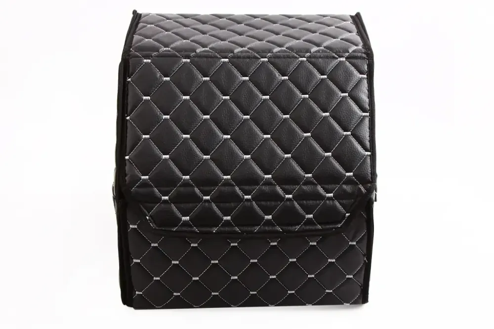 Сумка в багажник на липучках кожзам 30*30*30 см АвтоКомфорт черный/серая нить Винница - изображение 2