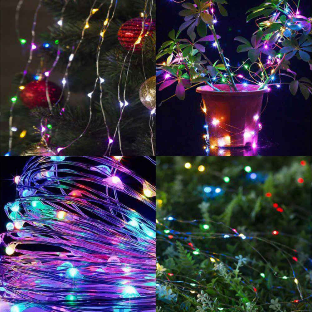 Гірлянда роса на зеленому проводі 30 метрів 300 лед Niki Light капля роси з режимами вулична гірлянда на пульті Мультиколор Київ - фото 9