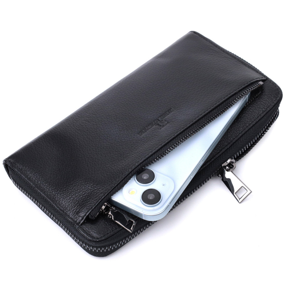 Удобный клатч для мужчин из натуральной кожи ST Leather 22681 Черный Киев - изображение 6
