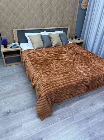 Плед-покрывало полоска Шарпей 210х220 см (+-5см) Терракотовый (87-014) Киев