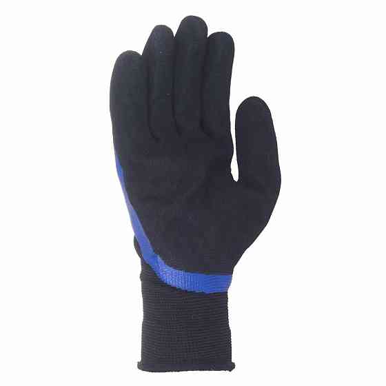 Трикотажные перчатки с двойным нитриловым покрытием р10 (сине-черные, манжет) SIGMA (9443681) Ровно