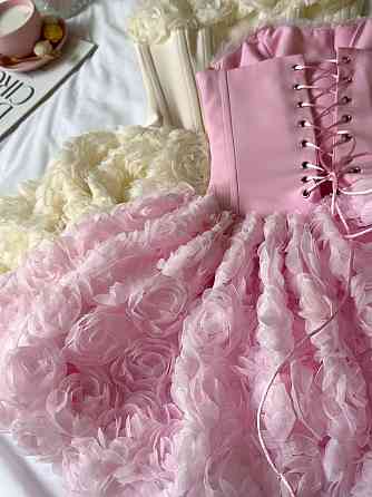 Женское стильное элегантное романтическое корсетное платье костюмное+фатин розы Розовый, 44/46 Одесса