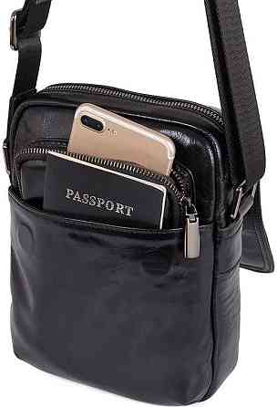 Сумка чоловіча Vintage 14470 шкіряна Чорна Київ