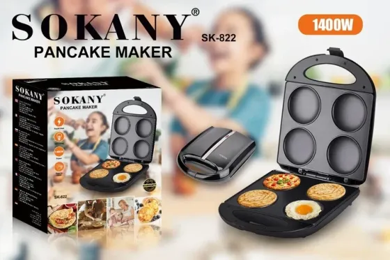 Блінниця Sokany SK-822 1400 Вт антипригарна поверхня з індикатором нагріву для млинців Одеса