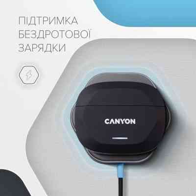 Навушники Canyon Hexagon 7 TWS ANC+ENC Wireless Charge Black/Yellow (CNS-TWS7BY) Вінниця