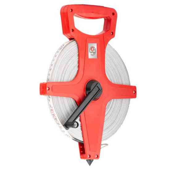 Рулетка геодезична, з полотном зі скловолокна, 100 м, 13 мм INTERTOOL MT-0760 Київ