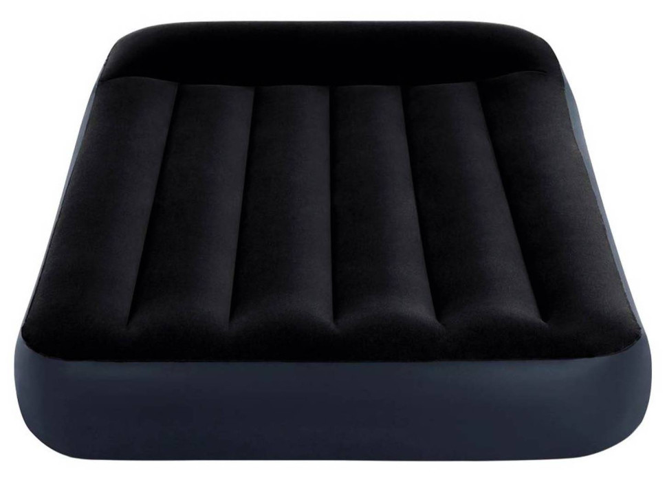 Надувний одномісний матрац із вбудованим електронасосом та підголовником Intex 64146 чорний Київ - фото 4