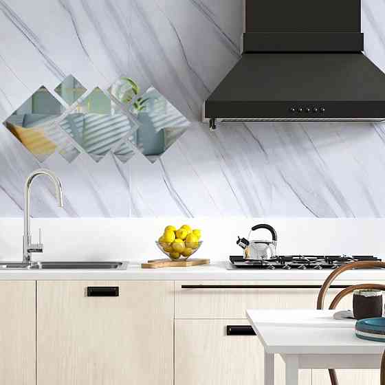 Зеркальный декор акриловый самоклеющийся серебро, 7шт (D) SW-00002508 Днепр