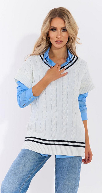 Стильная вязанная жилетка (42-46) Киев - изображение 2