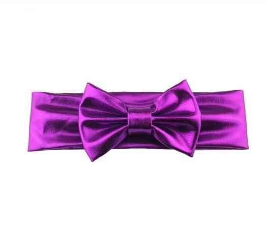 Блискуча фіолетова дитяча пов'язка - окружність 38-44см, бант 10см Київ