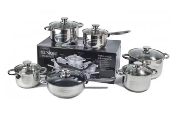 Набір каструль UNIQUE UN-5033 12пр мк Одеса