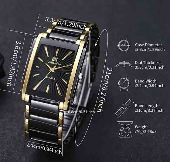 Чорний із золотистим чоловічий годинник Чорний Смела