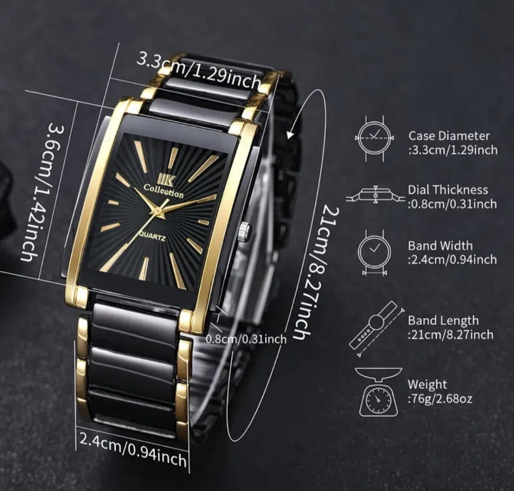 Чорний із золотистим чоловічий годинник Чорний Смела - изображение 2