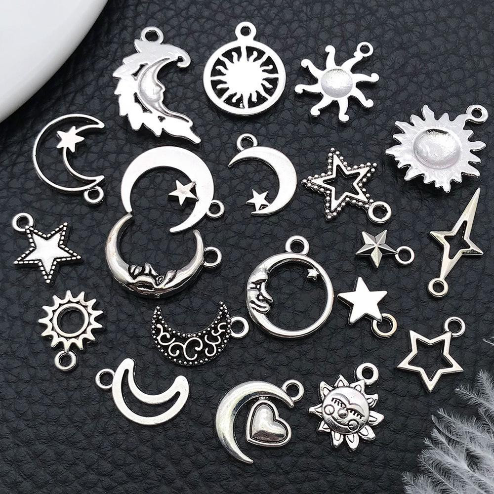 Набор металлических шармов 40 шт (звёзды, луна, солнце), бронза, подвески для украшений и декора Киев - изображение 5