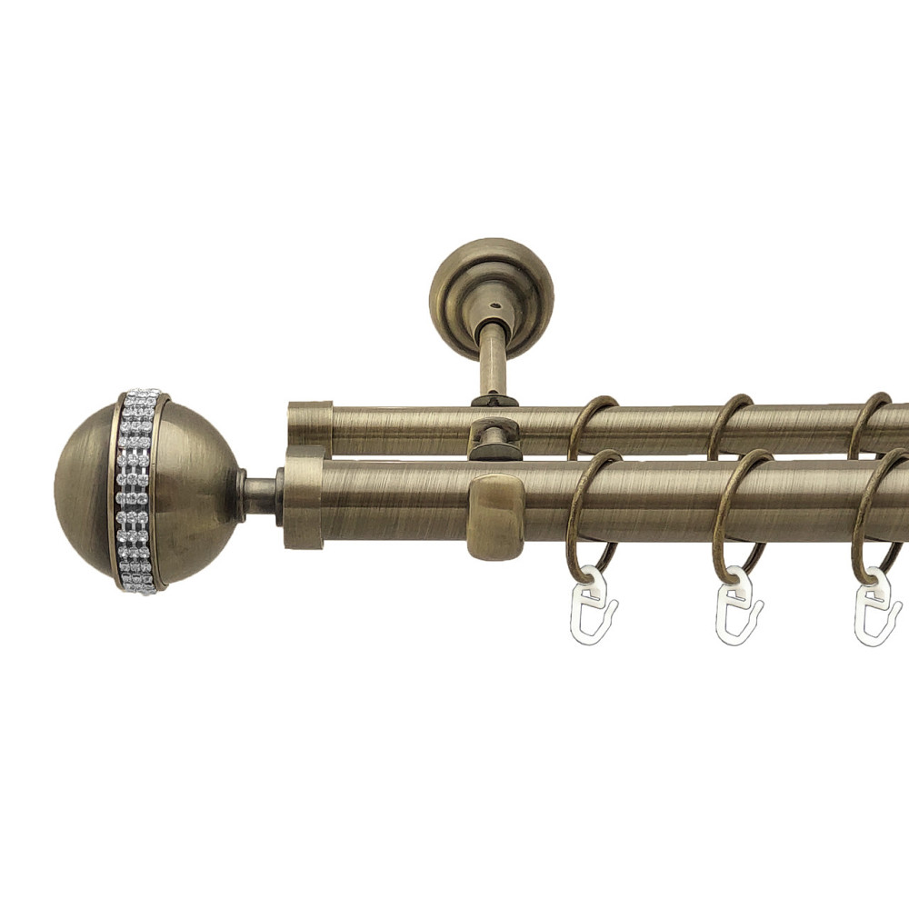 Карниз Orvit Авея металевий дворядний відкритий Антик 25\16 мм 240 см (4290678) Львів - фото 1