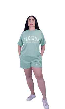 Летний спортивный костюм с шортами Оливковый XS-S Харьков