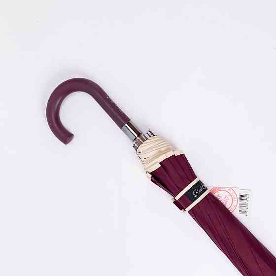 Класична парасолька-тростина з чохлом напівавтомат з поліестеру міцна надійна 12 спиць діаметр 120 см Червоний HP-23-16R Київ