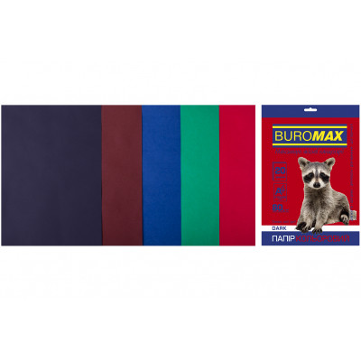 Бумага Buromax А4, 80g, DARK 5colors, 20sh (BM.2721420-99) Винница - изображение 1