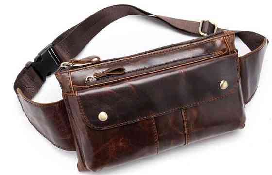 Поясная cумка мужская Vintage 14815 Коричневая Киев