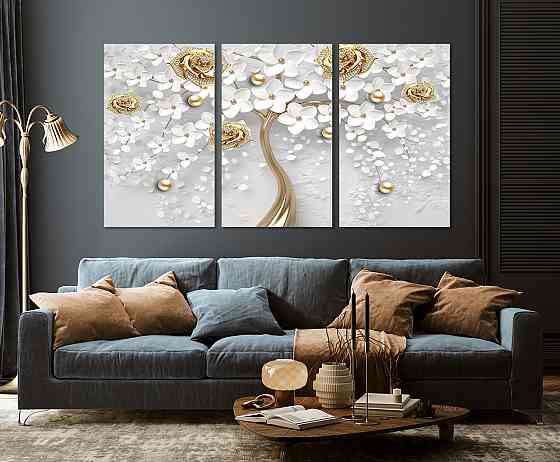 Модульна картина у вітальню/ спальню Дерево троянді ART-069_3A 100х150 см Київ