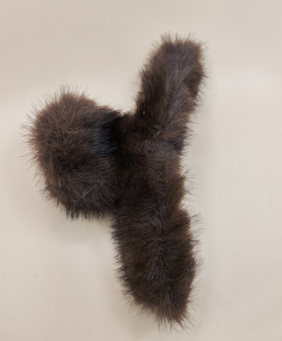 Шпилька крабік зі штучного хутра Темно-коричневий Смела - изображение 3