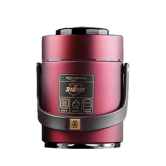 Термос для їжі з 2 контейнерами з нержавіючої сталі на 1.5 літра червоний HP156R Київ