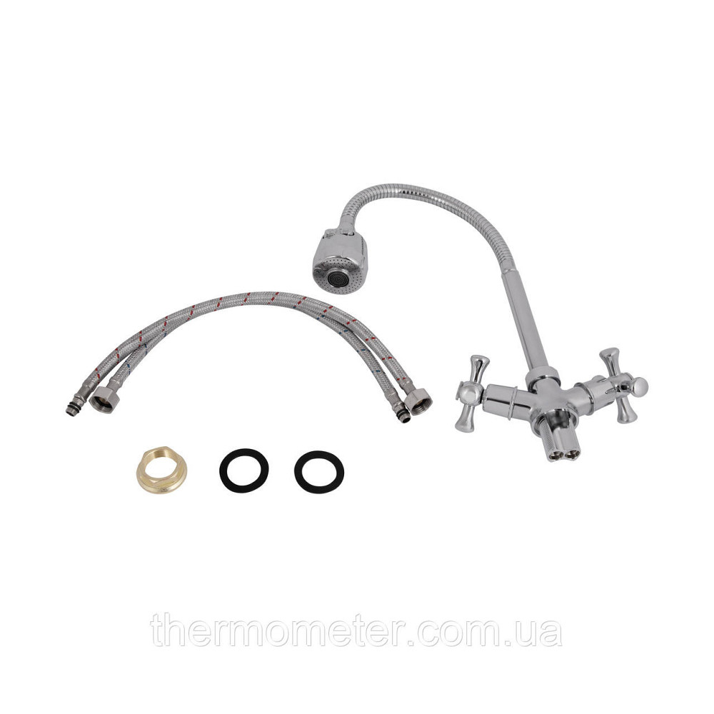 Смеситель для кухни Lidz Lamb 274F двухвентильный с гибким изливом LDLAM274FCRM35074 Chrome Киев - изображение 18