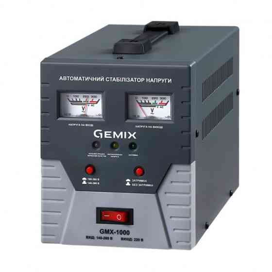 Стабілізатор напруги Gemix GMX-1000, 700Вт, релейний, стрілочний (GMX-1000) Київ