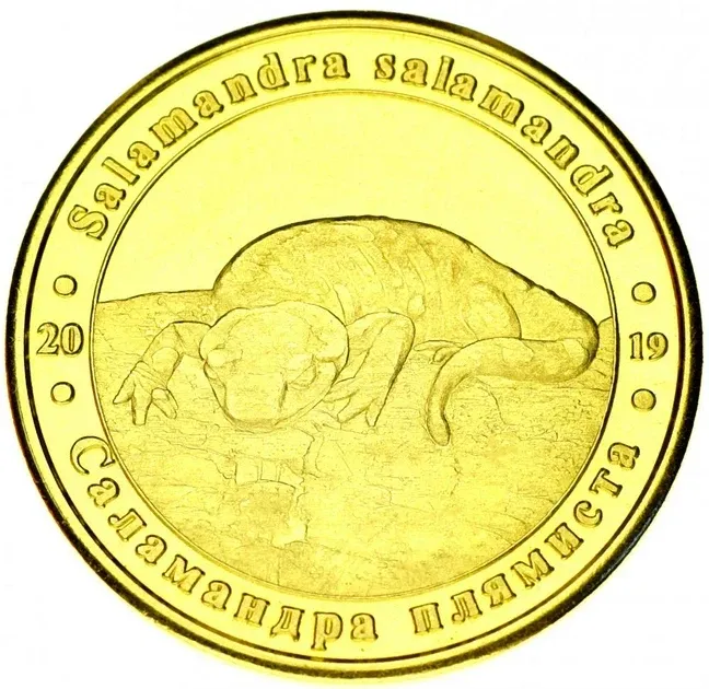 Украина 1 злотник 2019 Красная книга Украины Саламандра UNC Полтава - изображение 1