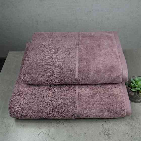 Набор полотенец велюр/махра 2шт GM Textile 50x90см, 70x140см Премиум качества Milado 550г/м2 (Пепель Сумы