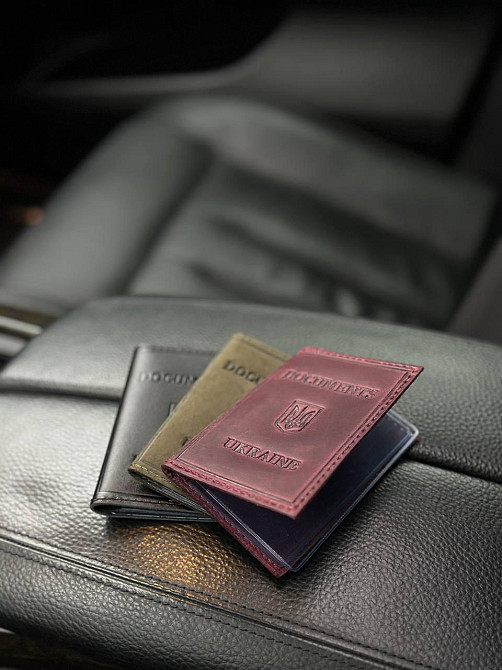 Шкіряна обкладинка для ID-паспорта та водійських прав 2186-1B Київ - фото 8