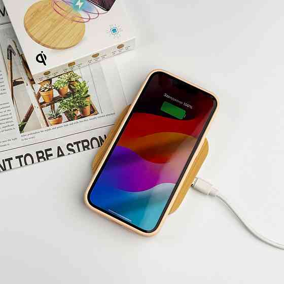 Бездротовий зарядний пристрій NN Q-8 15W з дерева Київ