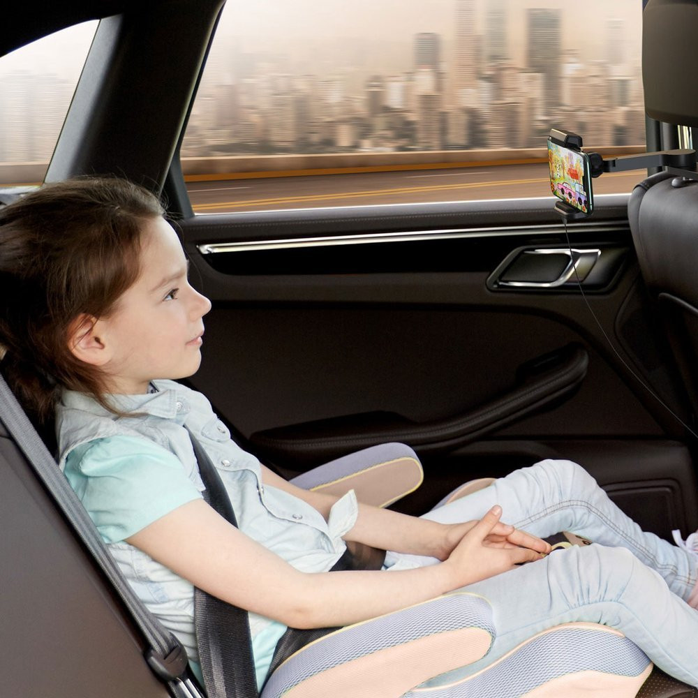 Автотримач на підголовник з бездротовий Qi 15W зарядкою Baseus Energy Storage WXHZ-01 (Чорний) Николаев - изображение 8