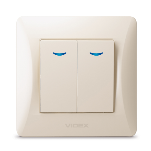 BINERA крем Вимикач внутрішній 2кл з підсвічуванням Videx Житомир - изображение 2