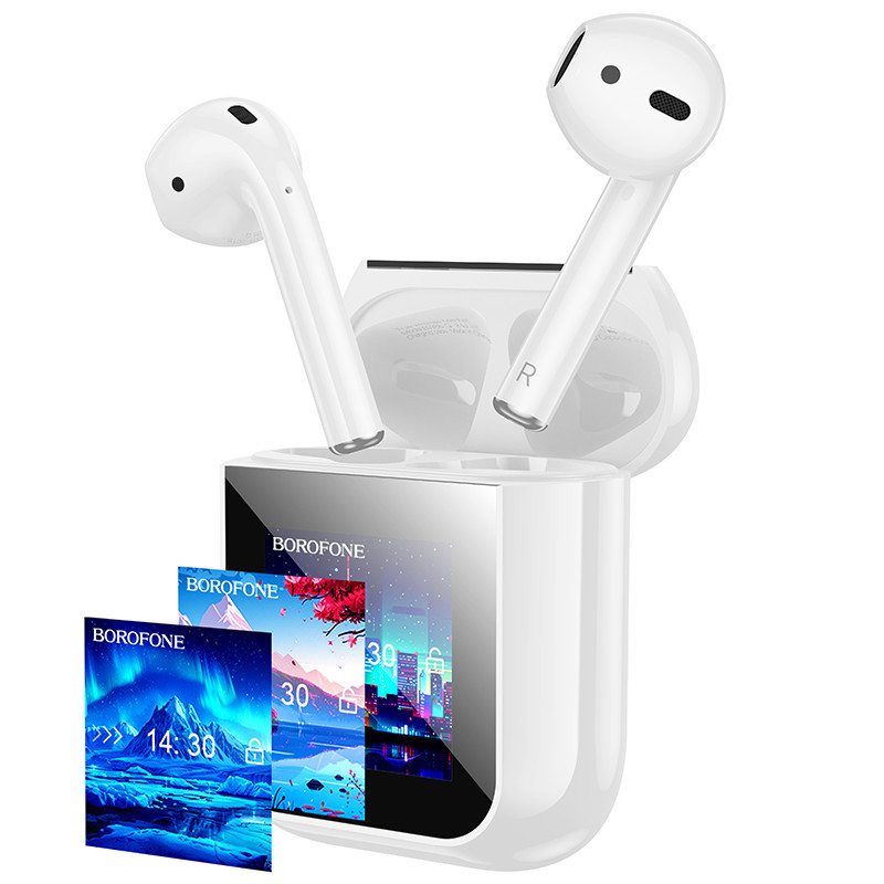 Беспроводные наушники BOROFONE BW86 Brocade true wireless BT headset with touch screen White Одесса - изображение 1